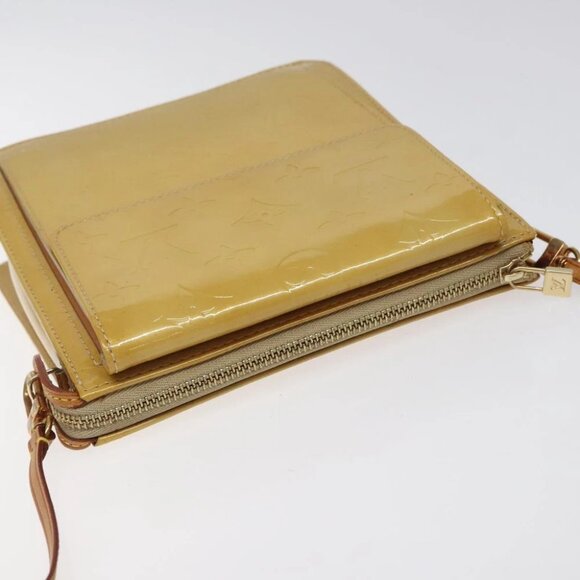 LOUIS VUITTON Monogram Vernis Motto Accessory Pouch Beige M91136 LV Auth MX027 - Picture 7 of 16